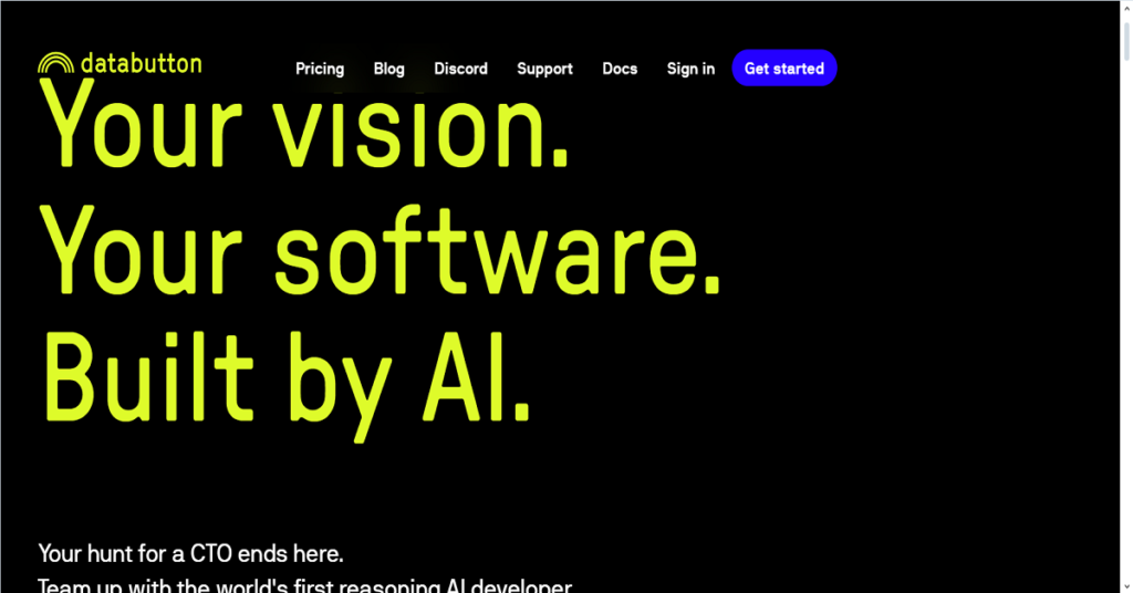 Featured image for "Databutton Review: Build Data Apps Fast (No-Code)!" showcasing a futuristic tech interface with a laptop displaying a data app, neon blue and purple accents, and bold title overlay.