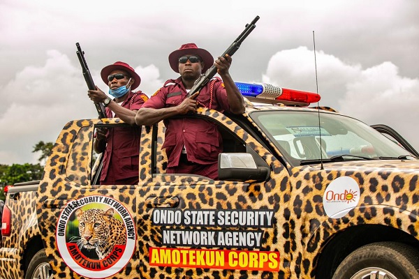 "Amotekun Corps officers assisting passengers after successful rescue operation; Amotekun Rescues Passengers in Ondo State.