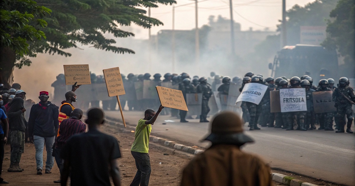 Kano protests: Armored police vehicles patrol Kano streets as a security measure.
