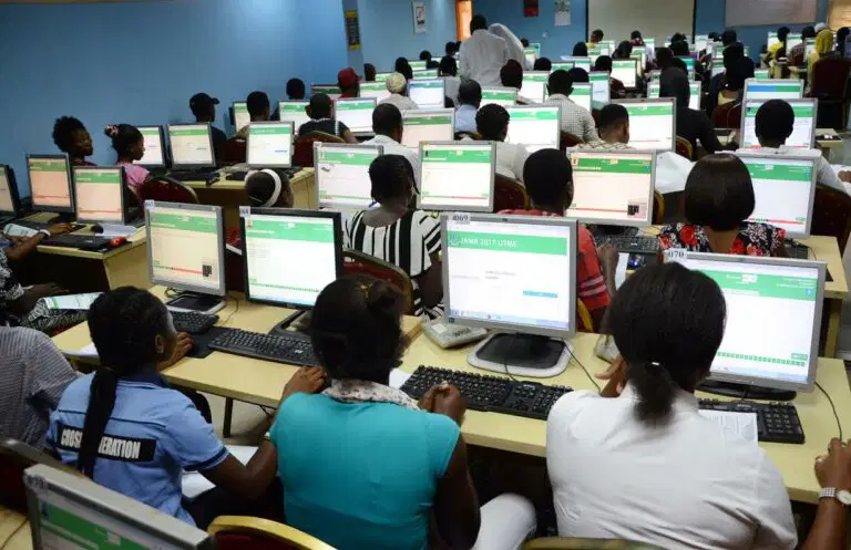 UTME candidate selecting examination town on the JAMB online portal.