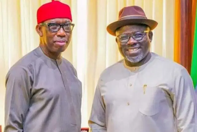 Former Delta Gov. Okowa explains defection to APC, citing need to link state with federal resources in Abuja. Joins alongside Gov. Oborevwori.