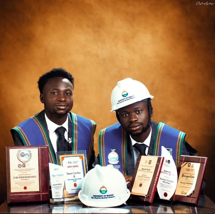 University of Ibadan twin graduates, Matthew & Matthias Busoye, achieve identical 3.94 CGPAs, topping Electrical Engineering and Faculty of Technology