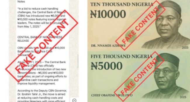 CBN debunks CBN fake circular about new N5,000 & N10,000 notes. The bank denies plans to issue these denominations. Rely on official CBN channels.