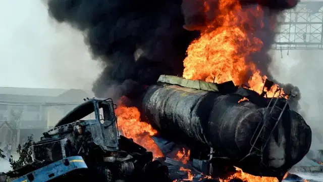 Tragic explosion at illegal fuel storage site in Rivers State claims 5 lives. Fire ignited near stored condensate. YEAC calls for probe.