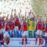 Arsenal Women Champions League glory achieved as they beat Barcelona 1-0 in Lisbon. Stina Blackstenius goal Lisbon ends Barcelona's reign.