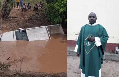 Tragic Niger State flood deaths as Catholic priest Father James Omeh and Charity John are swept away. Incident at collapsed Lapai-Gulu bridge.