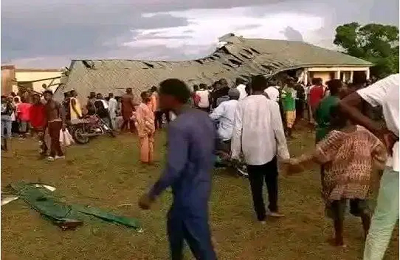 Taraba classroom collapse: Students flee WASSCE exams as storm destroys school. Many injured, infrastructure concerns rise. Get the latest.