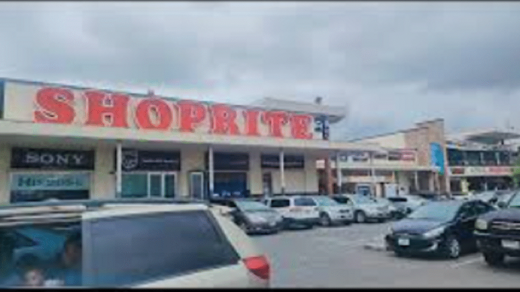 Empty shelves at Shoprite store in Lagos showing sparse product displays and reduced inventory level