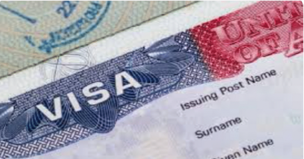 United States Embassy compound in Lagos, Nigeria, where Nigerian citizens submit passports for visa processing and recent cancellations