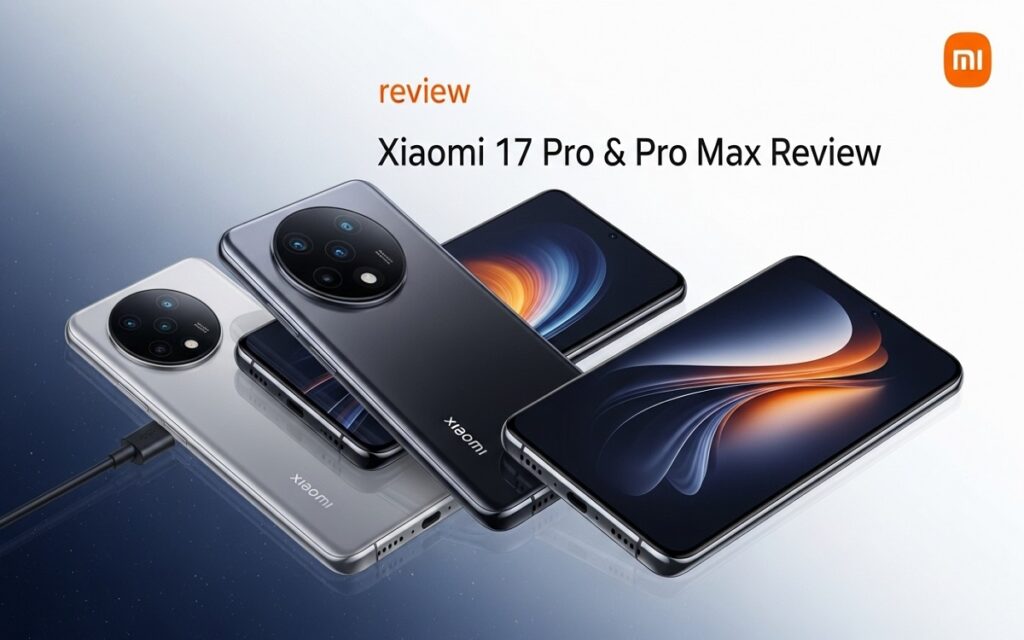 Xiaomi 17 Pro and Pro Max review featuring flagship cameras, 120W fast charging speed, premium design, and detailed performance testing