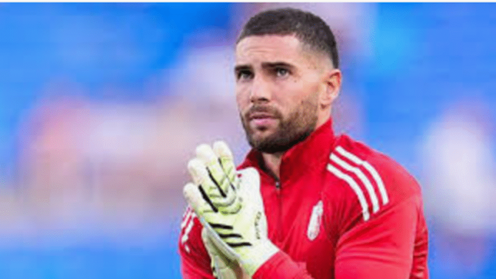 Luca Zidane at press conference in Oran wearing Algeria national team training gear ahead of World Cup qualifier against Somalia