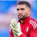 Luca Zidane at press conference in Oran wearing Algeria national team training gear ahead of World Cup qualifier against Somalia