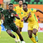 Nigeria striker Victor Osimhen celebrates hat-trick goal against Benin Republic during 2026 World Cup qualifier at Godswill Akpabio Stadium Uyo